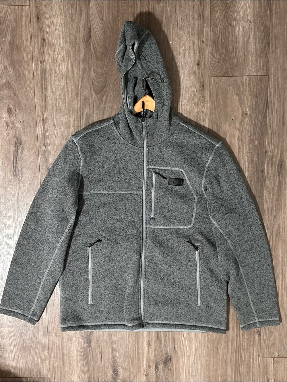 The North Face Jacket Full-Zip Hooded Pockets Gray Men’s X-LARGE